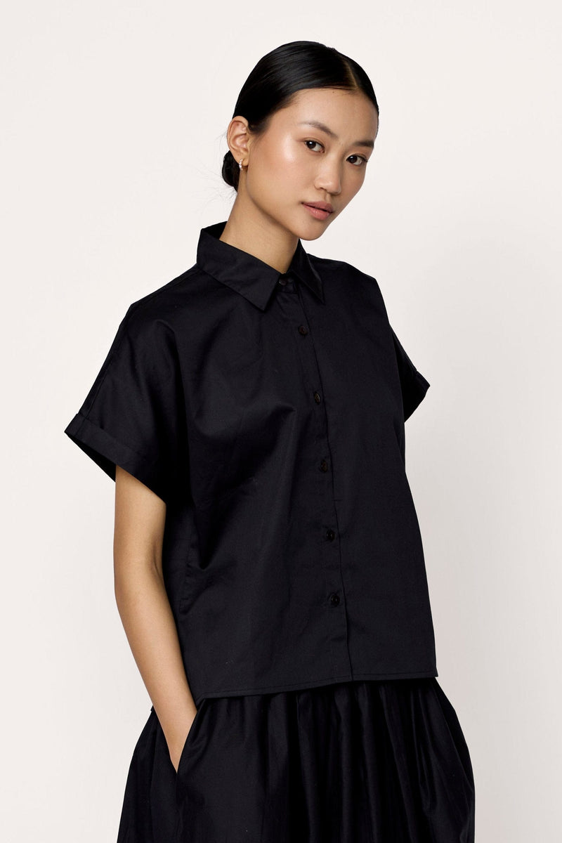 Relaxed Short Sleeve Shirt - Black