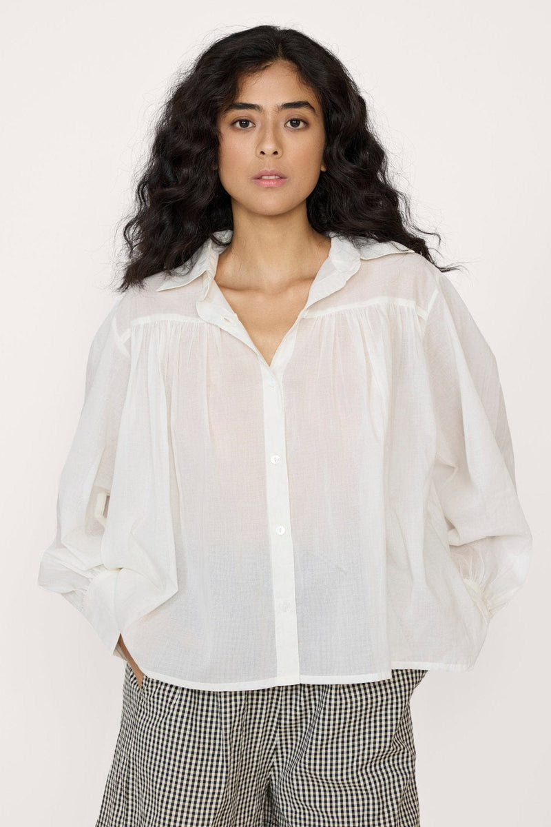 Gathered Top - White