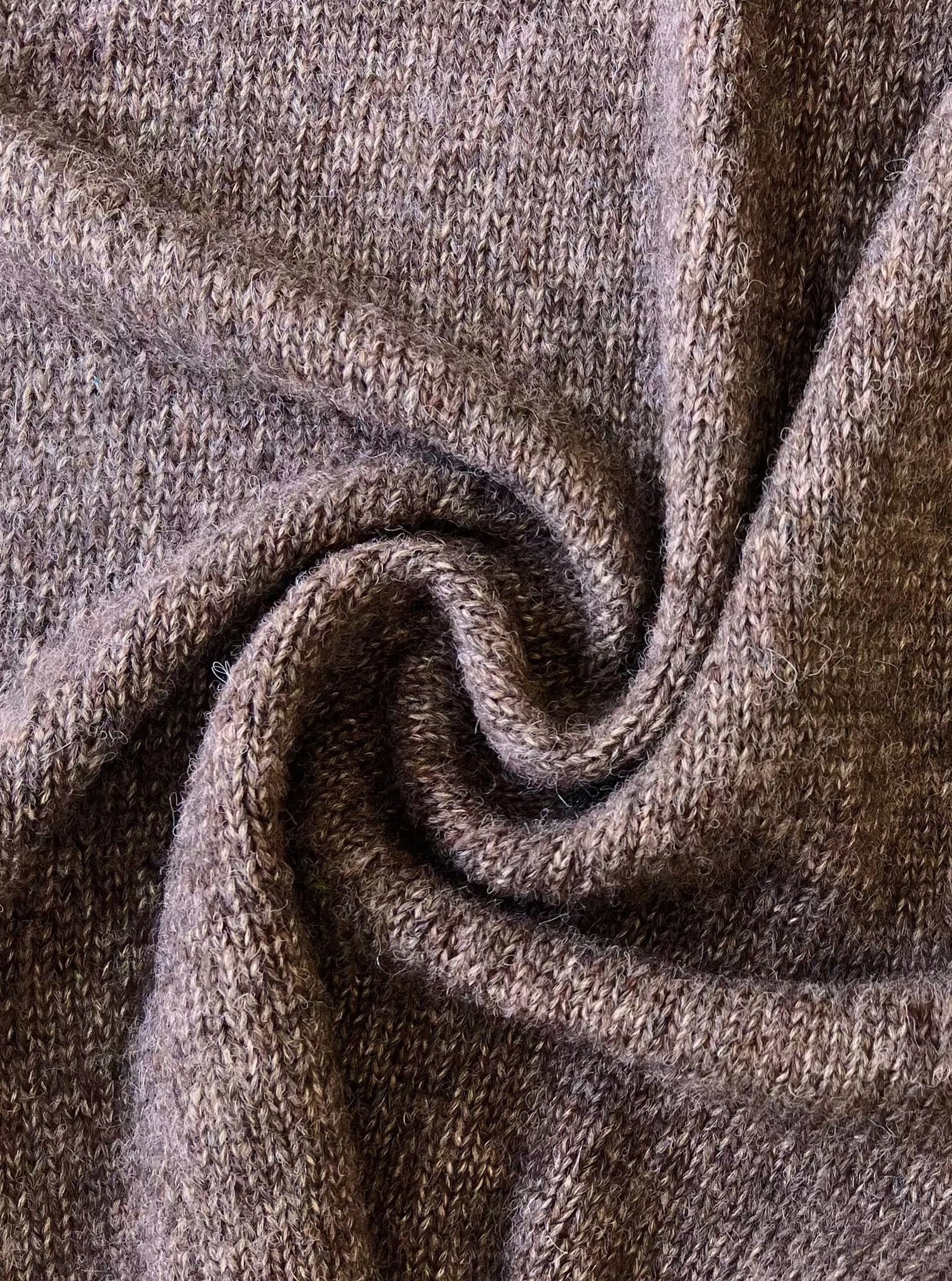 A close up of the Heirloom Knit Scarf - Nutty Brown - pre-order fabric.