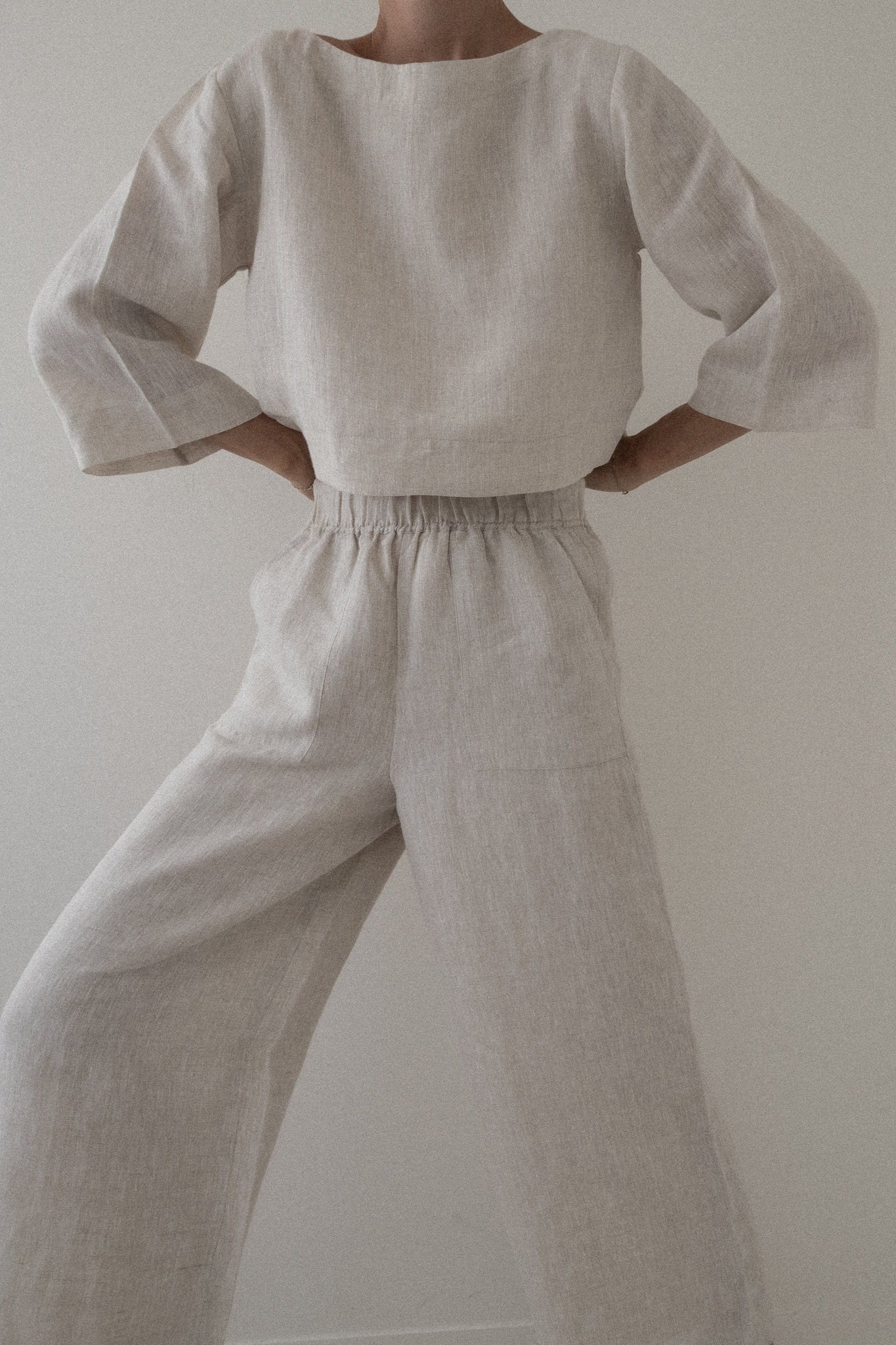 Popover Top - Natural Linen