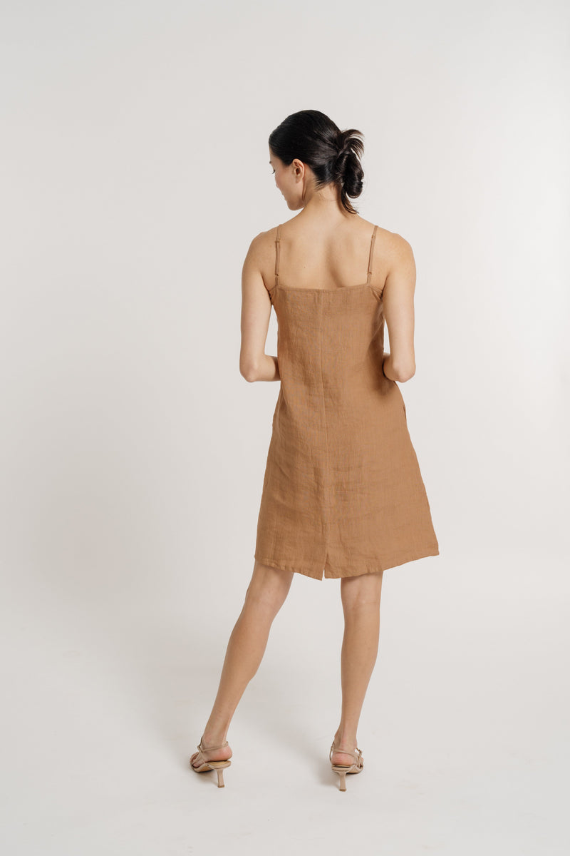 Linen Mini Dress - Terra