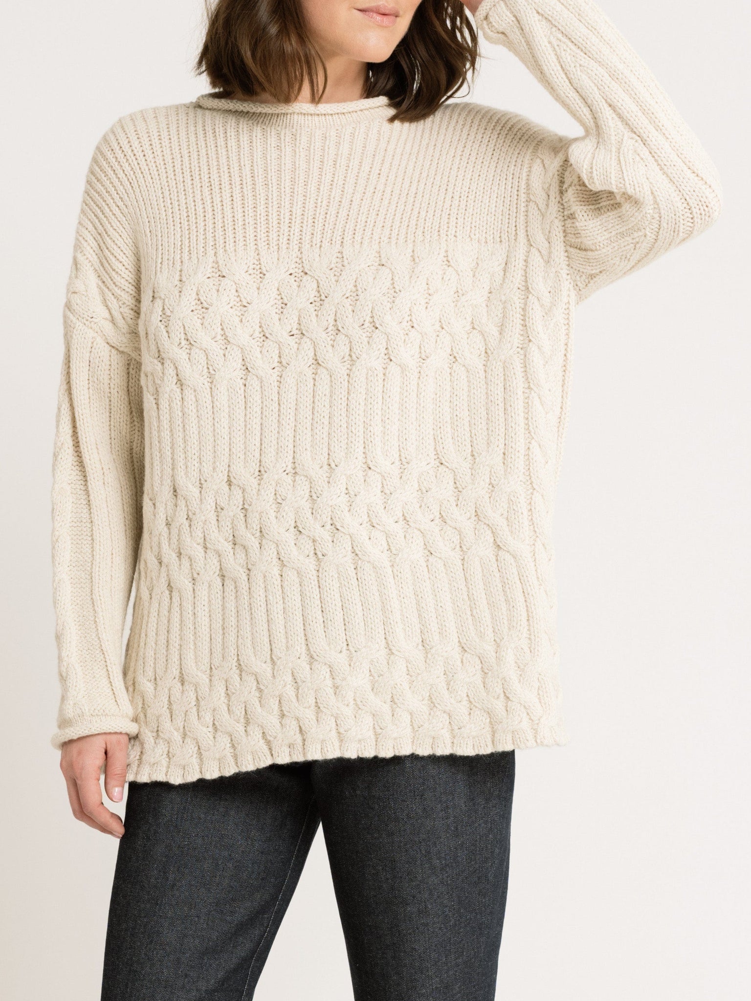Heritage Cable Sweater - Cream