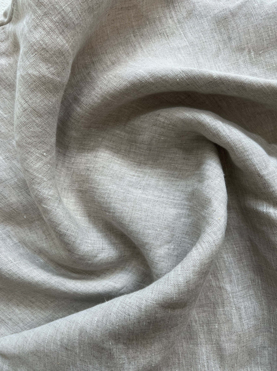 A close up image of Everyday Pant - Natural Linen fabric.